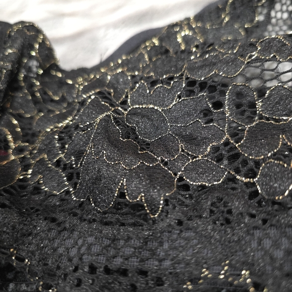 GUC! LA Senza Obsession black and gold lace plunge bra size C36 - Picture 5 of 7